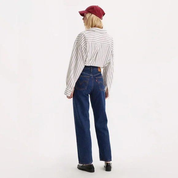 NWT Levi’s RIBCAGE STRAIGHT ANKLE WOMEN'S JEANS Noe Dark Mineral size 28x29 - Picture 2 of 7